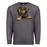 Charcoal Heather soldier veteran boots Premium Sweatshirt - MaliasSmallBusiness