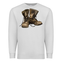 Dove Grey soldier veteran boots Premium Sweatshirt - MaliasSmallBusiness