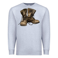 Heather Grey soldier veteran boots Premium Sweatshirt - MaliasSmallBusiness