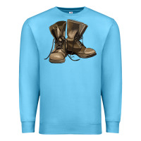Ocean Blue soldier veteran boots Premium Sweatshirt - MaliasSmallBusiness