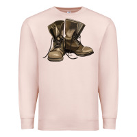 Pale Pink soldier veteran boots Premium Sweatshirt - MaliasSmallBusiness
