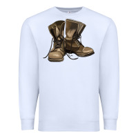 White soldier veteran boots Premium Sweatshirt - MaliasSmallBusiness