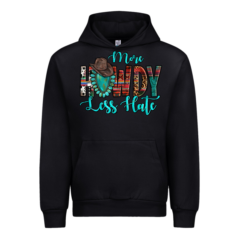 Western More Howdy Less Hate Cowboy Hat Gemstone Urban Hoodie by HowdyJamesFarm | Teevron