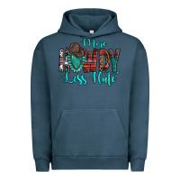 Pigment Midnight Navy Western More Howdy Less Hate Cowboy Hat Gemstone Urban Hoodie - HowdyJamesFarm
