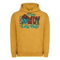 Pigment Peanut Butter Western More Howdy Less Hate Cowboy Hat Gemstone Urban Hoodie - HowdyJamesFarm