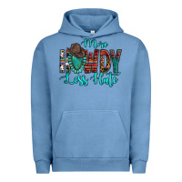 Pigment Pebble Blue Western More Howdy Less Hate Cowboy Hat Gemstone Urban Hoodie - HowdyJamesFarm