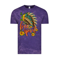 Cloud Purple free spirit sunflower and indian headdress Vintage Tee - HRA Design Shop