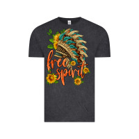 Vintage Black free spirit sunflower and indian headdress Vintage Tee - HRA Design Shop