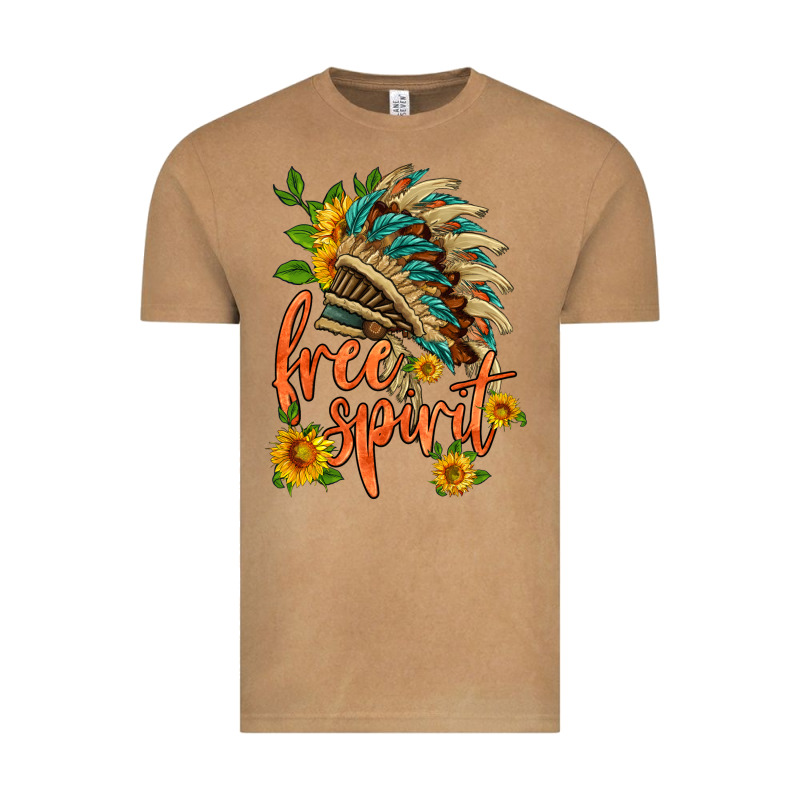 Free Spirit Sunflower And Indian Headdress Vintage Tee by HRA Design Shop | Teevron