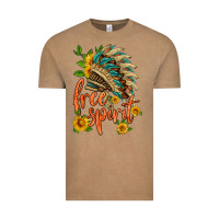 Vintage Coffee free spirit sunflower and indian headdress Vintage Tee - HRA Design Shop