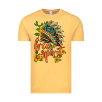 Vintage Mustard free spirit sunflower and indian headdress Vintage Tee - HRA Design Shop