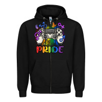 Black gaymer pride Zipper Hoodie - MaliasSmallBusiness
