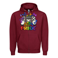 Burgundy gaymer pride Zipper Hoodie - MaliasSmallBusiness