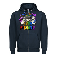 Navy gaymer pride Zipper Hoodie - MaliasSmallBusiness