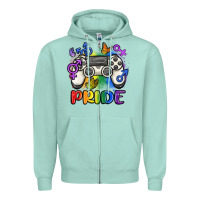 Seafoam gaymer pride Zipper Hoodie - MaliasSmallBusiness