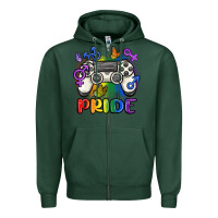 Sports Green gaymer pride Zipper Hoodie - MaliasSmallBusiness