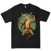 Black happy deer Premium Tee - Unal Design