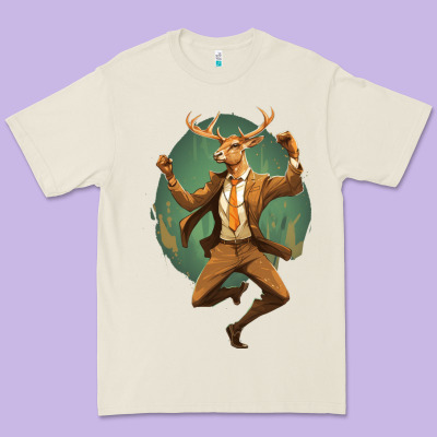 Happy Deer Premium Tee Designed By Unal Design