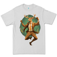 Dove Grey happy deer Premium Tee - Unal Design