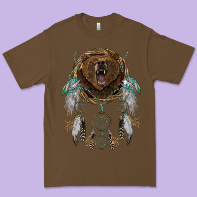 Bear  Native Dreamcatcher Premium Tee Designed By Barkaloodesign