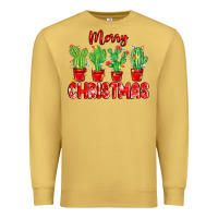 Antique Gold Merry Christmas Cactuses Premium Sweatshirt - MaliasSmallBusiness