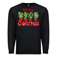 Black Merry Christmas Cactuses Premium Sweatshirt - MaliasSmallBusiness