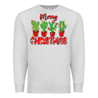 Dove Grey Merry Christmas Cactuses Premium Sweatshirt - MaliasSmallBusiness