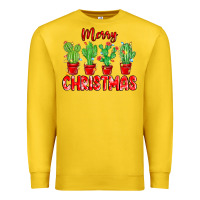 Lemon Merry Christmas Cactuses Premium Sweatshirt - MaliasSmallBusiness