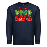 Navy Merry Christmas Cactuses Premium Sweatshirt - MaliasSmallBusiness