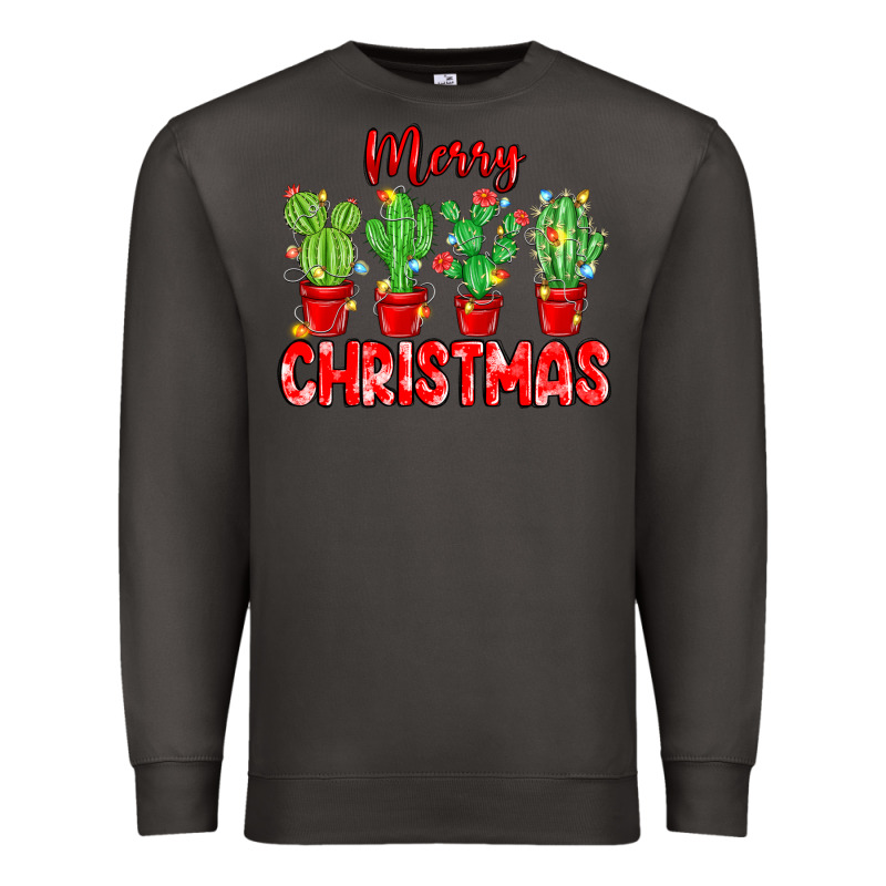 Merry Christmas Cactuses Premium Sweatshirt by MaliasSmallBusiness | Teevron