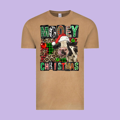 Mooey Christmas Vintage Tee Designed By Fadigitalartstudio