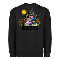 Black hello summer Heavyweight Sweatshirt - CowhideDigitalArt