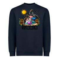 Navy hello summer Heavyweight Sweatshirt - CowhideDigitalArt