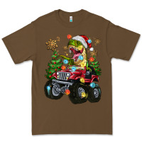 Cacao Christmas T-rex With Monster Truck Premium Tee - MaliasSmallBusiness