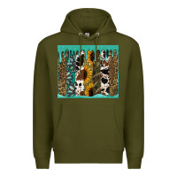 Army Green western brushstroke tumbler Premium Hoodie - Jasminsmagicworld