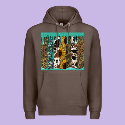 Western Brushstroke Tumbler Premium Hoodie Designed By Jasminsmagicworld