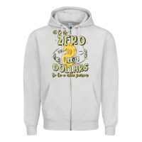 Dove Grey it costs zero dollars to be a nice person Zipper Hoodie - MaliasSmallBusiness