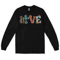 Black western love with cross Long Sleeve Tee - Artiststas