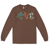 Chestnut western love with cross Long Sleeve Tee - Artiststas