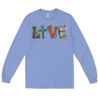 Colony Blue western love with cross Long Sleeve Tee - Artiststas