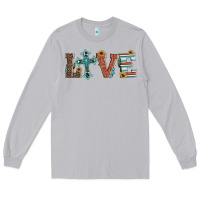 Moon Dust western love with cross Long Sleeve Tee - Artiststas