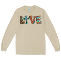 Mushroom western love with cross Long Sleeve Tee - Artiststas