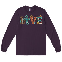 Plum western love with cross Long Sleeve Tee - Artiststas