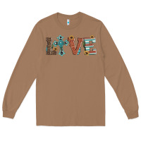 Toasted Coconut western love with cross Long Sleeve Tee - Artiststas