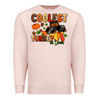 Pale Pink coolest turkey in town Premium Sweatshirt - MaliasSmallBusiness