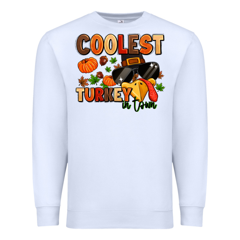 Coolest Turkey In Town Premium Sweatshirt by MaliasSmallBusiness | Teevron