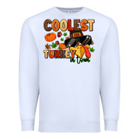 White coolest turkey in town Premium Sweatshirt - MaliasSmallBusiness