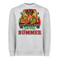 Heather Grey sweet summer watermelon and truck Heavyweight Sweatshirt - HRA Design Shop