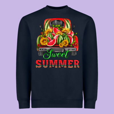 Sweet Summer Watermelon And Truck Heavyweight Sweatshirt Designed By Hra Design Shop