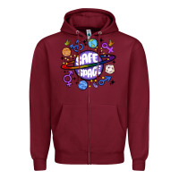 Burgundy safe space Zipper Hoodie - MaliasSmallBusiness